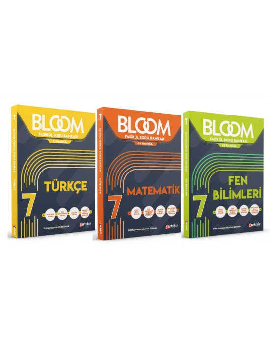 ARTIBİR YAYINLARI 7. Sınıf Bloom Türkçe + Matematik + Fen Bilimleri  Fasikül Soru Bankası (3 Kitap)