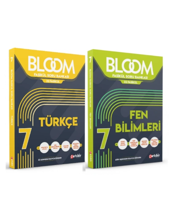 ARTIBİR YAYINLARI 7. Sınıf Bloom Türkçe + Fen Bilimleri Fasikül Soru Bankası (2 Kitap)