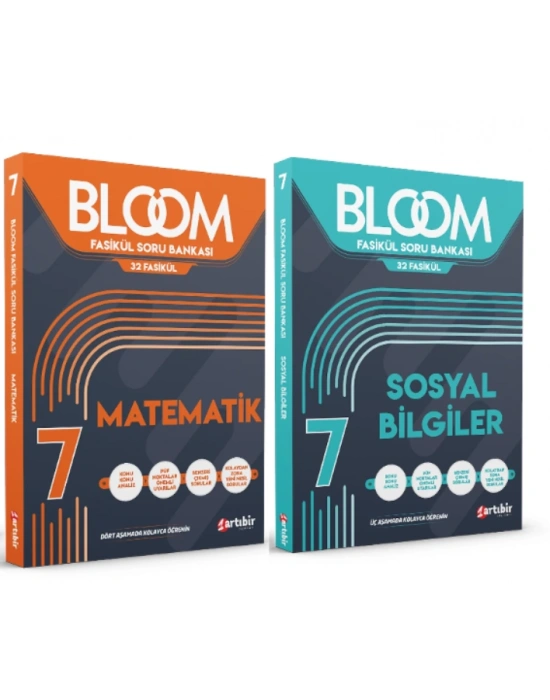 ARTIBİR YAYINLARI 7. Sınıf Bloom Matematik + Sosyal Bilgiler Fasikül Soru Bankası (2 Kitap)