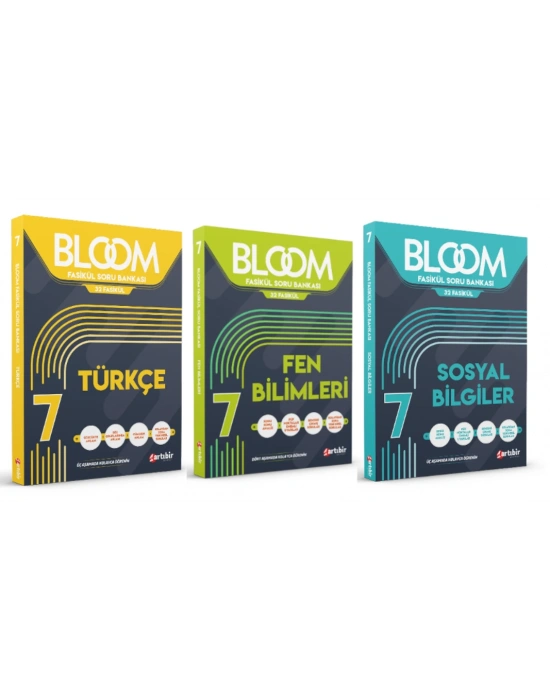 ARTIBİR YAYINLARI 7. Sınıf Bloom Türkçe + Fen Bilimleri + Sosyal Bilgiler Fasikül Soru Bankası (3 Kitap)