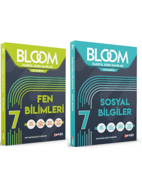 ARTIBİR YAYINLARI 7. Sınıf Bloom Fen Bilimleri + Sosyal Bilgiler Fasikül Soru Bankası (2 Kitap)