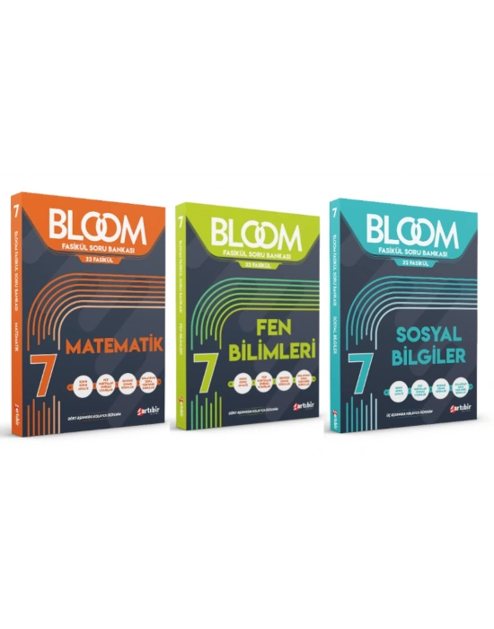 ARTIBİR YAYINLARI 7. Sınıf Bloom Matematik + Fen Bilimleri + Sosyal Bilgiler Fasikül Soru Bankası (3 Kitap)