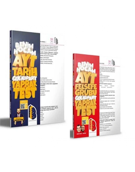 BENİM HOCAM AYT TARİH + FELSEFE Çek Kopart Yaprak Test (2 Kitap)