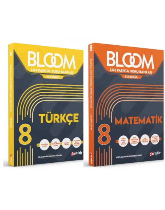 ARTIBİR YAYINLARI 8. Sınıf Bloom Türkçe + Matematik Fasikül Soru Bankası (2 Kitap)