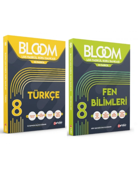 ARTIBİR YAYINLARI 8. Sınıf Bloom Türkçe + Fen Bilimleri Fasikül Soru Bankası (2 Kitap)