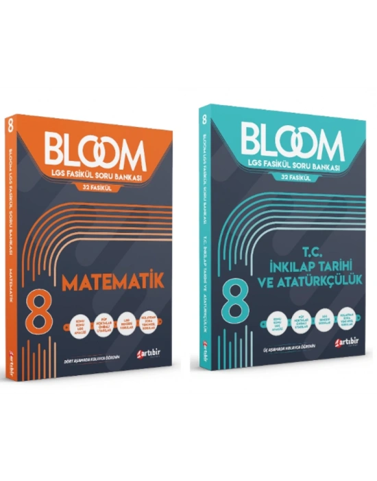 ARTIBİR YAYINLARI 8. Sınıf Bloom Matematik  + T.C. İnkılap Tarihi ve Atatürkçülük Fasikül Soru Bankası (2 Kitap)