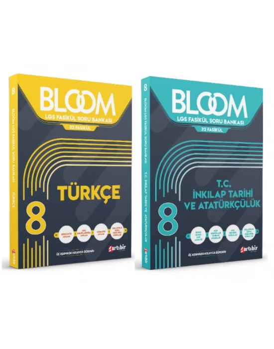 ARTIBİR YAYINLARI 8. Sınıf Bloom Türkçe + T.C. İnkılap Tarihi ve Atatürkçülük Fasikül Soru Bankası (2 Kitap)