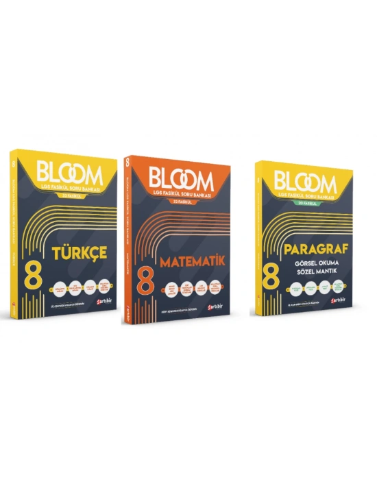 ARTIBİR YAYINLARI 8. Sınıf Bloom Türkçe + Matematik + Paragraf Görsel Okuma Sözel Mantık LGS Fasikül Soru Bankası (3 Kitap)