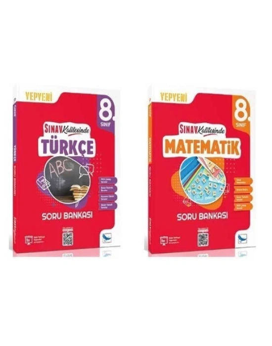8.SINIF TÜRKÇE + MATEMATİK  SORU BANKASI SINAV KALİTESİNDE (2 KİTAP)
