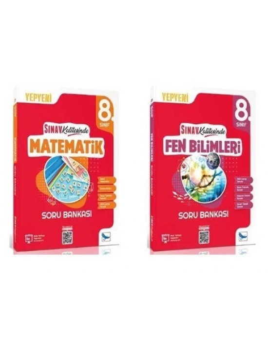 8.SINIF MATEMATİK + FEN BİLİMLERİ SORU BANKASI SINAV KALİTESİNDE (2 KİTAP)