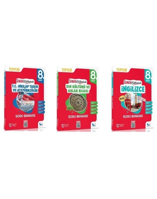 8.SINIF T.C. İNKİLAP TARİHİ + DİN KÜLTÜRÜ + iNGİLİZCE SORU BANKASI SINAV KALİTESİNDE (3 KİTAP)