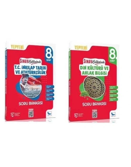 8.SINIF T.C. İNKİLAP TARİHİ + DİN KÜLTÜRÜ  SORU BANKASI SINAV KALİTESİNDE (2 KİTAP)