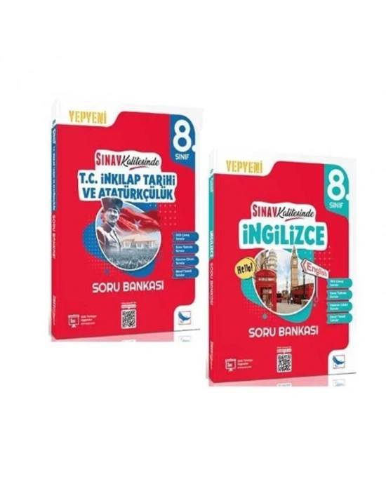 8.SINIF T.C. İNKILAP TARİHİ  + İNGİLİZCE SORU BANKASI SINAV KALİTESİNDE (2 KİTAP)