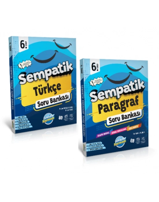 ÜNLÜLER KARMASI Sempatik 6. Sınıf Türkçe + Paragraf Soru Bankası (2 Kitap)