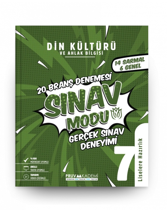 PRUVA AKADEMİ YAYINLARI 7. Sınıf Din Kültürü ve Ahlak Bilgisi Branş Denemesi