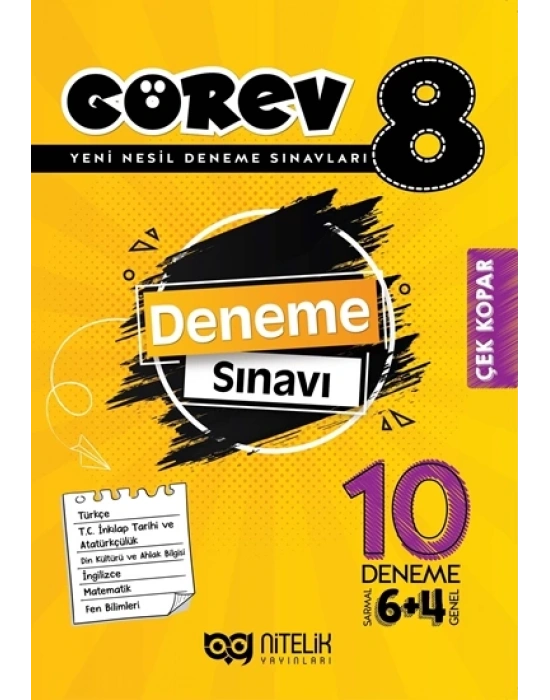 NİTELİK YAYINLARI GÖREV 8.SINIF 10 DENEME SINAVI