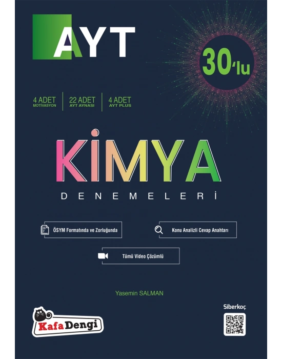 KAFA DENGİ YAYINLARI AYT Kimya Branş Denemesi(30lu) (Tümü Video Çözümlü)