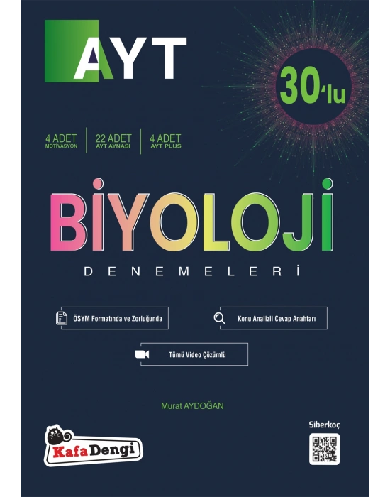 KAFA DENGİ YAYINLARI AYT Biyoloji Branş Denemesi(30lu) (Tümü Video Çözümlü)
