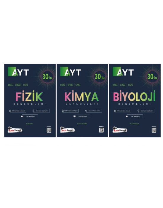 KAFA DENGİ YAYINLARI AYT SAYISAL (Fizik+Kimya+Biyoloji) BRANŞ DENEMELERİ (3 Kitap)