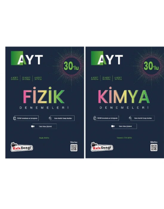 KAFA DENGİ YAYINLARI AYT SAYISAL (Fizik+Kimya) BRANŞ DENEMELERİ (2 Kitap)