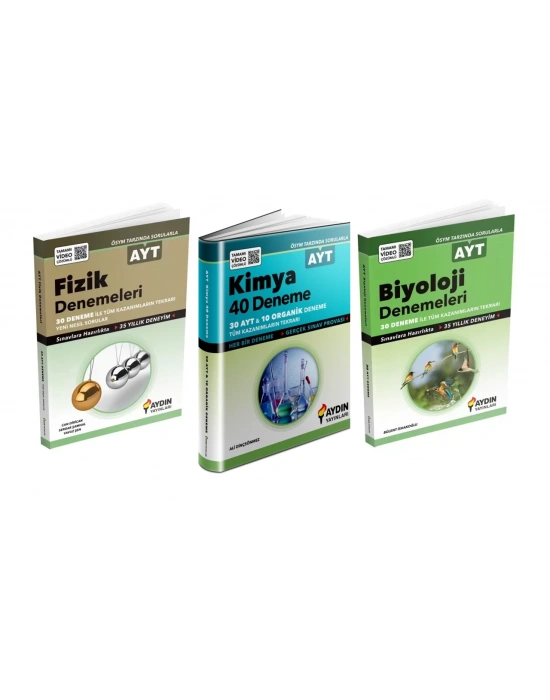 AYDIN YAYINLARI AYT FİZİK + KİMYA + BİYOLOJİ DENEMELERİ