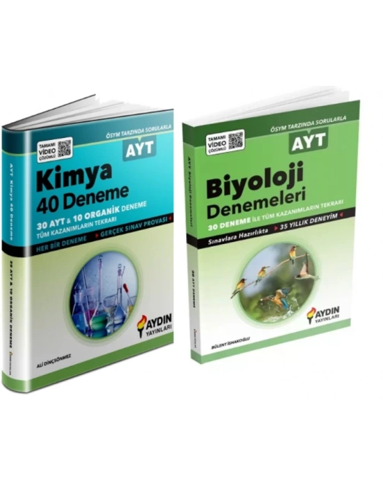 AYDIN YAYINLARI AYT KİMYA + BİYOLOJİ DENEMELERİ