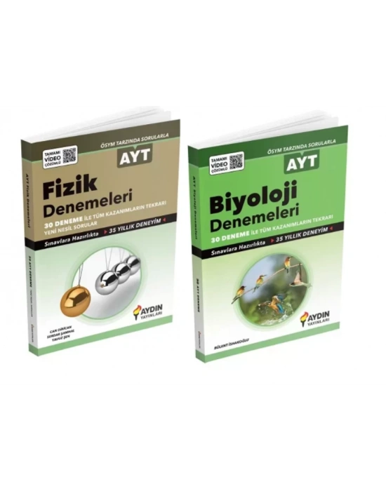 AYDIN YAYINLARI AYT FİZİK + BİYOLOJİ DENEMELERİ