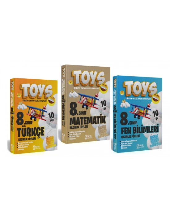 İsem Yayıncılık 8. Sınıf TOYS Türkçe + Matematik + Fen Bilimleri Soru Bankası Seti