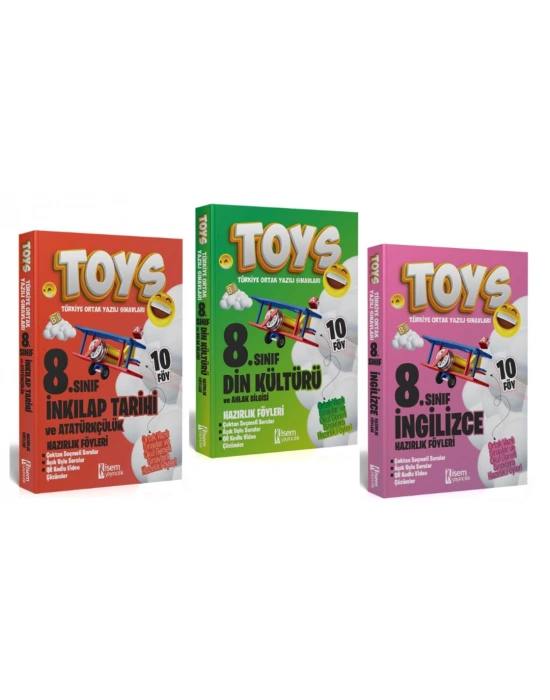 İsem Yayıncılık 8. Sınıf TOYS İnkilap + Din + İngilizce Soru Bankası Seti