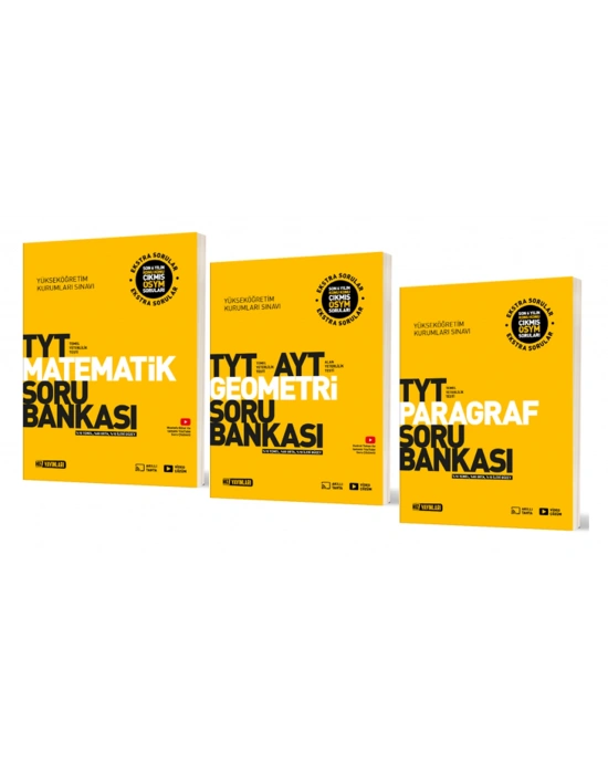 HIZ YAYINLARI TYT MATEMATİK + TYT - AYT GEOMETRİ + TYT PARAGRAF SORU BANKASI