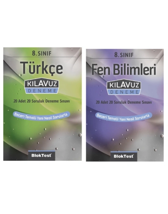 BLOKTEST YAYINLARI 8. Sınıf Türkçe + Fen Bilimleri  Kılavuz Deneme
