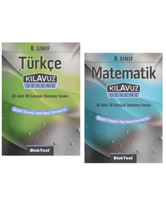 BLOKTEST YAYINLARI 8. Sınıf Türkçe + Matematik Kılavuz Deneme