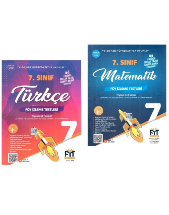 FİT YAYINLARI 7. Sınıf Türkçe + Matematik Föy İzleme Testleri