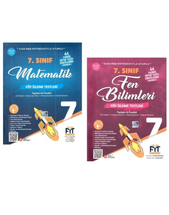 FİT YAYINLARI 7. Sınıf Matematik+ Fen Bilimleri Föy İzleme Testleri