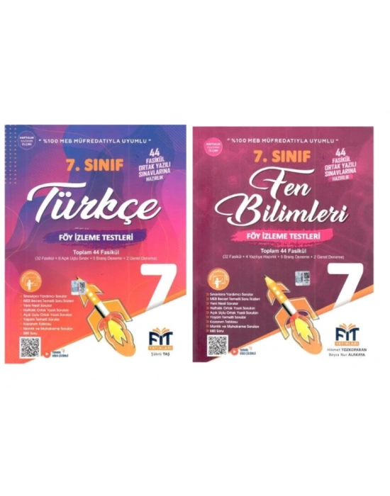 FİT YAYINLARI 7. Sınıf Türkçe + Fen Bilimleri  Föy İzleme Testleri