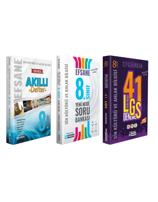DDY YAYINLARI 8.Sınıf Din Kültürü ve Ahlak Bilgisi Efsane Akıllı Defter +Soru Bankası + LGS Efsane 41 Deneme
