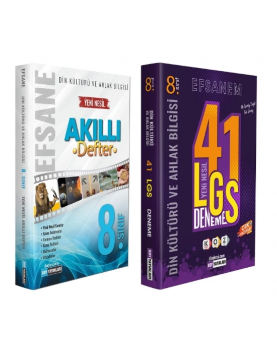 DDY YAYINLARI 8.Sınıf Din Kültürü ve Ahlak Bilgisi Efsane Akıllı Defter + LGS Efsane 41 Deneme
