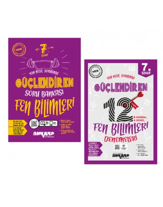 ANKARA YAYINCILIK 7. Sınıf Fen Bilimleri Güçlendiren Soru Bankası + Güçlendiren 12 Deneme