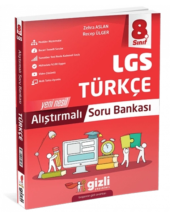 Gizli Yayınları 8. Sınıf Türkçe Alıştırmalı Soru Bankası