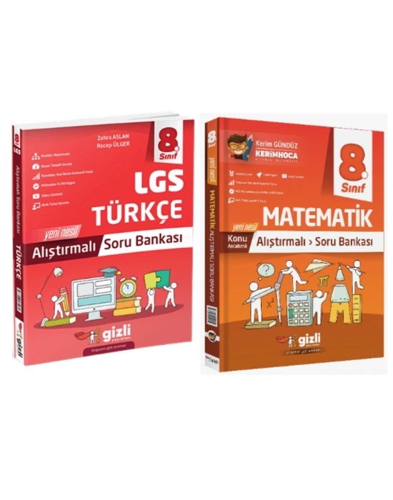 GİZLİ YAYINLARI 8. Sınıf LGS Türkçe + Matematik Alıştırmalı Soru Bankası