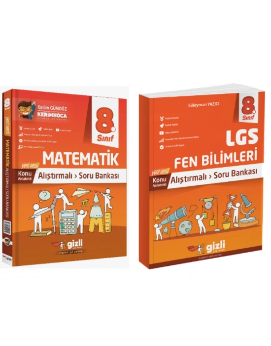 GİZLİ YAYINLARI 8. Sınıf LGS  Matematik + Fen Bilimleri Alıştırmalı Soru Bankası