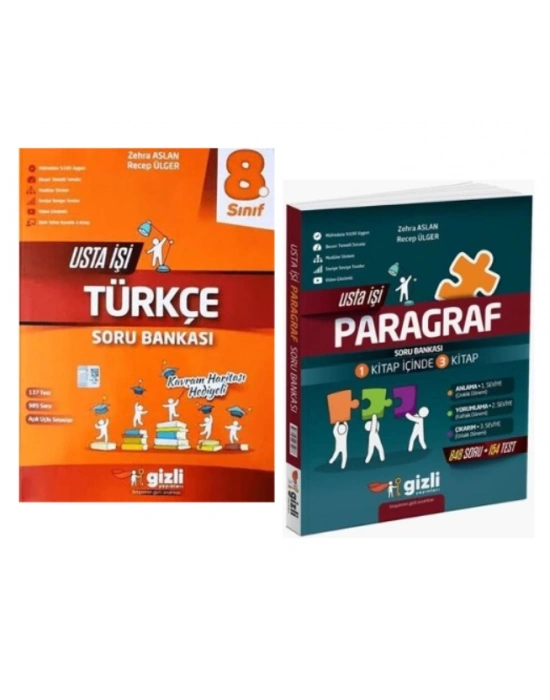 GİZLİ YAYINLARI 8. SINIF TÜRKÇE + PARAGRAF USTA İŞİ SORU BANKASI