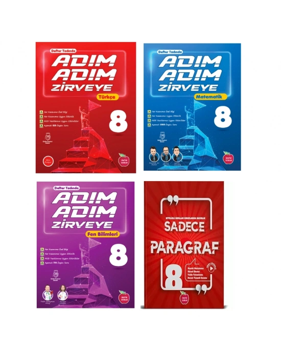 NEWTON YAYINLARI 8.SINIF ADIM ADIM ZİRVEYE TÜRKÇE+MATEMATİK+FEN BİLİMLERİ+PARAGRAF SORU BANKASI
