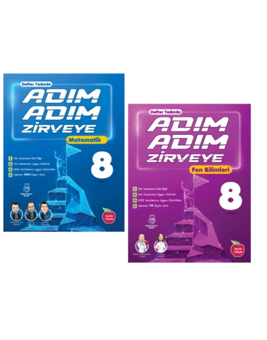 NEWTON YAYINLARI 8.SINIF ADIM ADIM ZİRVEYE MATEMATİK+FEN BİLİMLERİ SORU BANKASI