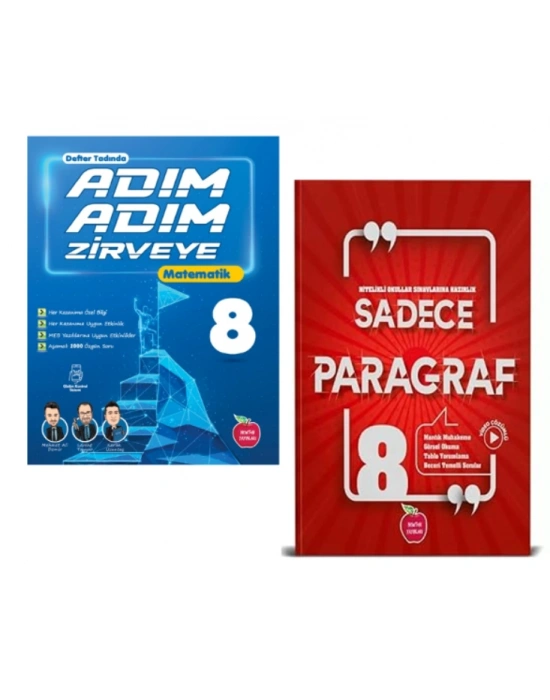NEWTON YAYINLARI 8.SINIF ADIM ADIM ZİRVEYE MATEMATİK+PARAGRAF SORU BANKASI