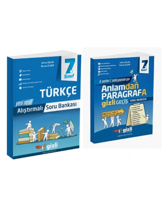Gizli Yayınları 7. Sınıf Türkçe  + Paragraf Alıştırmalı Soru Bankası