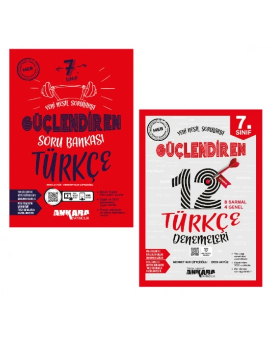 ANKARA YAYINCILIK 7. Sınıf Türkçe Güçlendiren Soru Bankası + Güçlendiren 12 Deneme