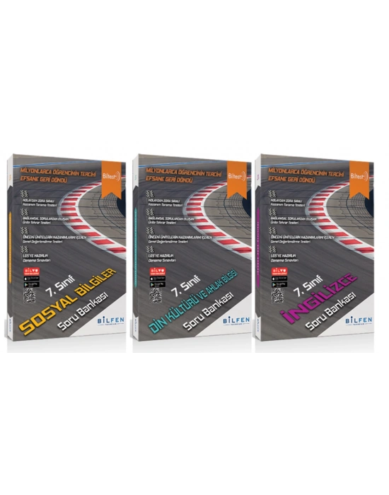 BİLFEN YAYINCILIK 7. SINIF BİLTEST SOSYAL BİLGİLER+DİN+İNGİLİZCE SORU BANKASI