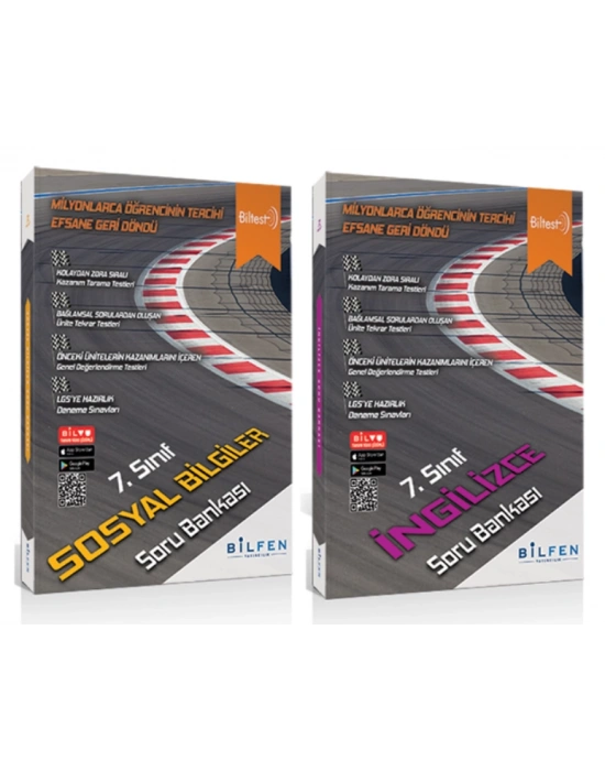 BİLFEN YAYINCILIK 7. SINIF BİLTEST SOSYAL BİLGİLER+İNGİLİZCE SORU BANKASI