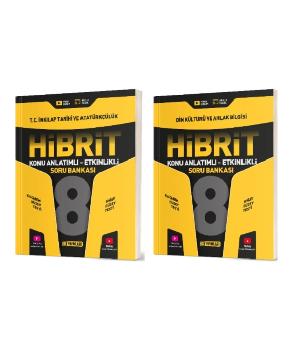 HIZ YAYINLARI 8. Sınıf İnkılap + Din Hibrit Soru Bankası (Konu Anlatımlı - Etkinlikli)
